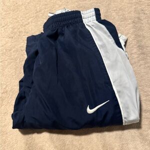 Nike Dark Blue and White Athletic Pants